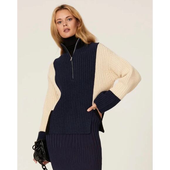 Victor Alfaro Colorblock Half Zip Sweater XS - Picture 1 of 9